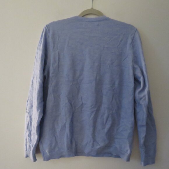 OUTERKNOWN Palisades Pocket Button Crew Merino Wool Sweater in Pale Blue Size L - Picture 9 of 15